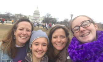 Kristin Fischer, Gabrielle Fluckiger, Kathy Fischer, and Kelly Fluckiger at the Women's March in Washington, D.C. 