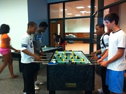 And later..serious game of foosball.