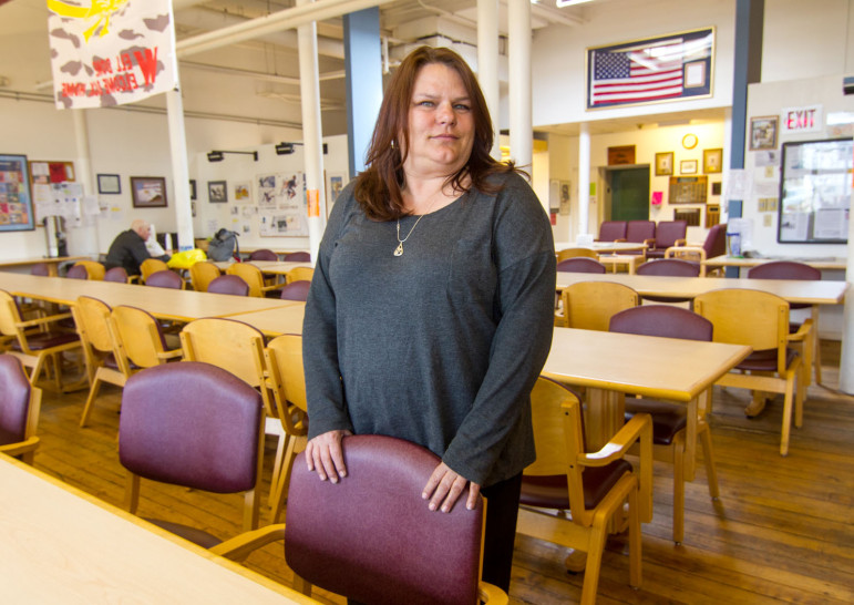 Cheryl Eberg helps veterans connect with services at the VA's Errera Community Care Center, West Haven.