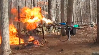 Drones with flamethrowers like this one built by Austin Haughwout would be banned in CT.